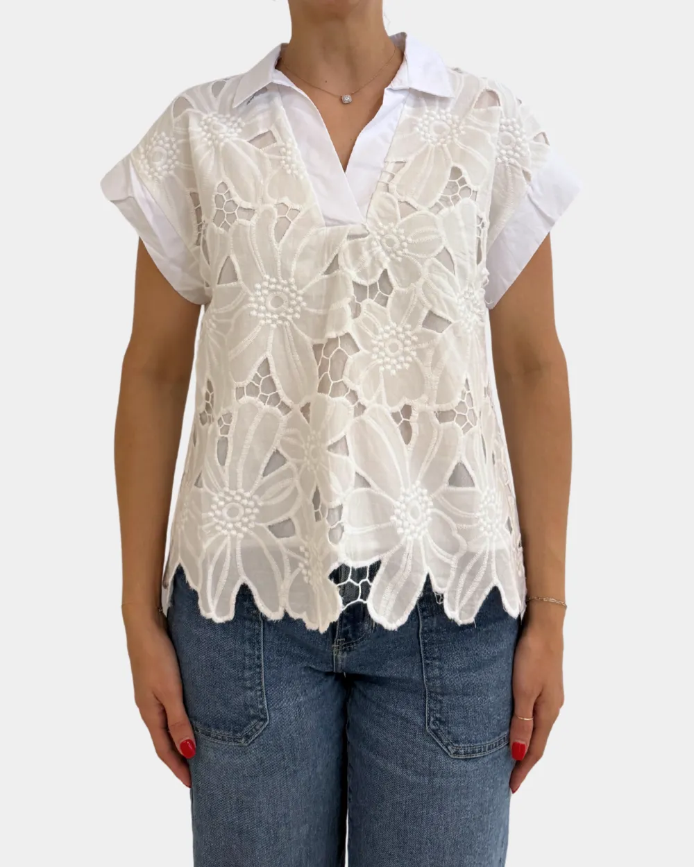 Short Sleeve Lace Top
