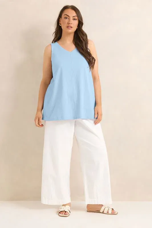 Blue Premium Cotton Vest Top