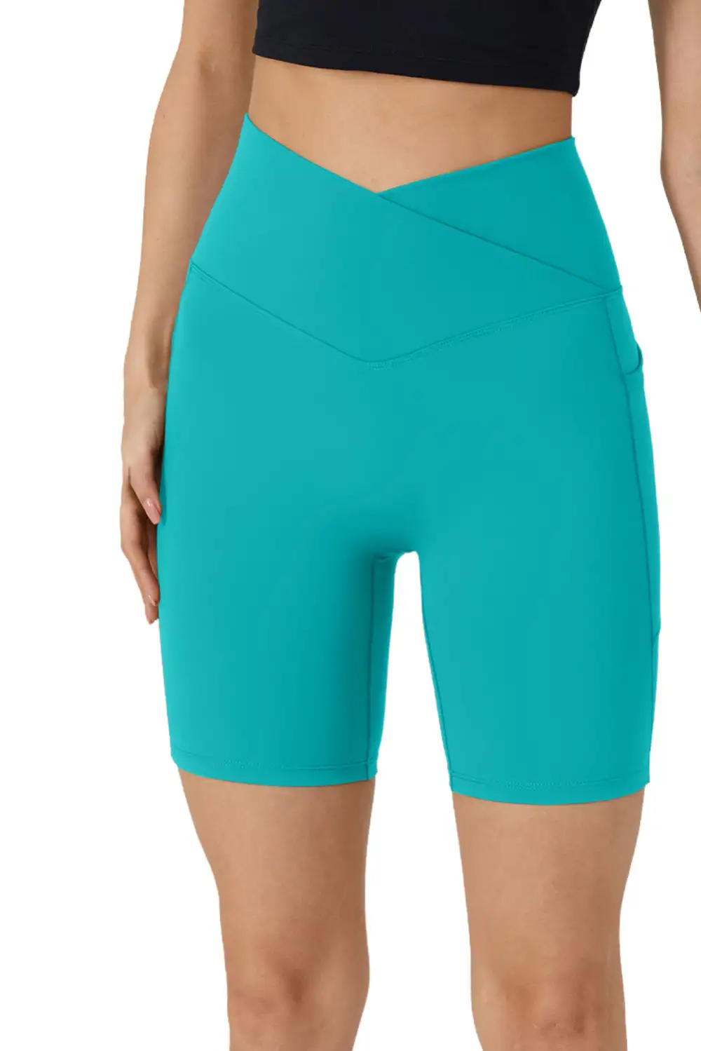 Swimwear Solid Split Pocket Sheath Active Bikinis Bottoms