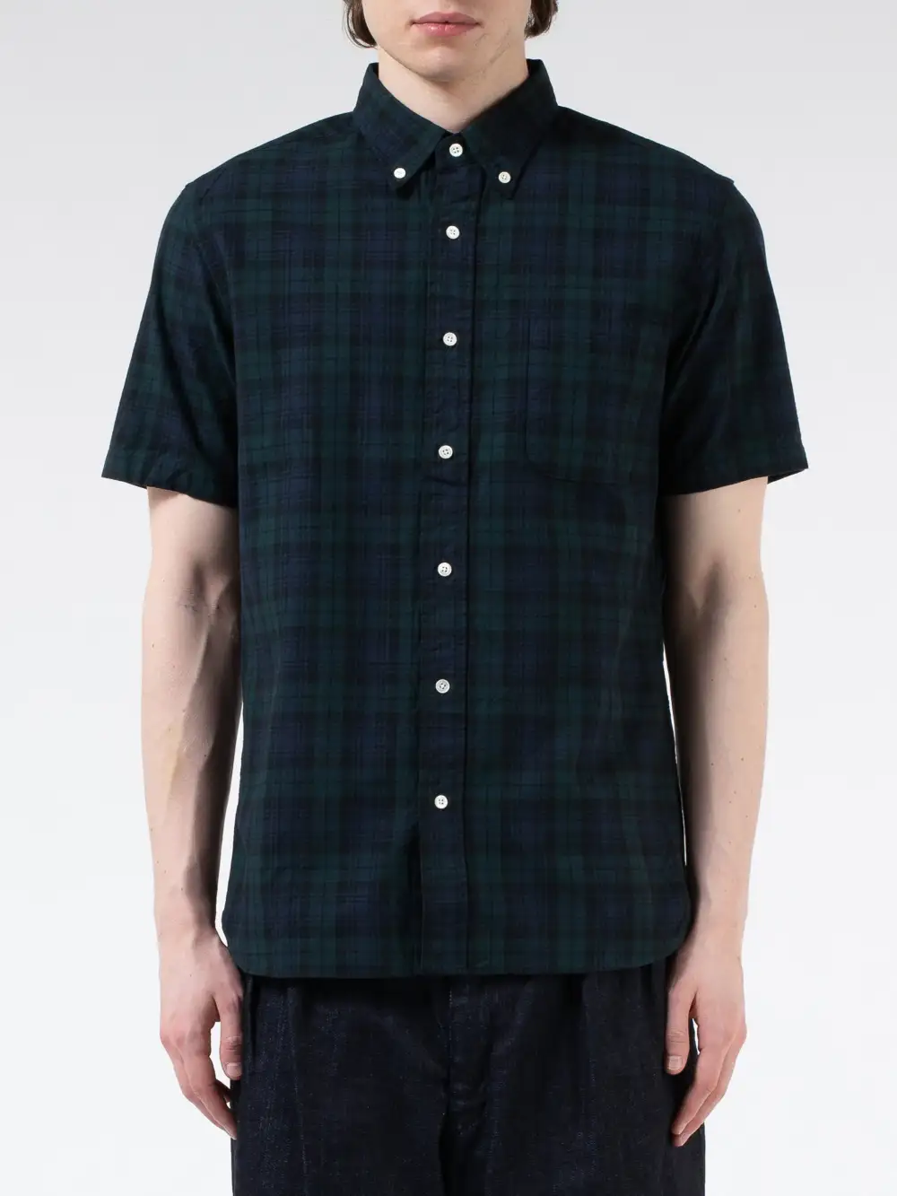 Men's Curved Hem Box Pleat Shirt