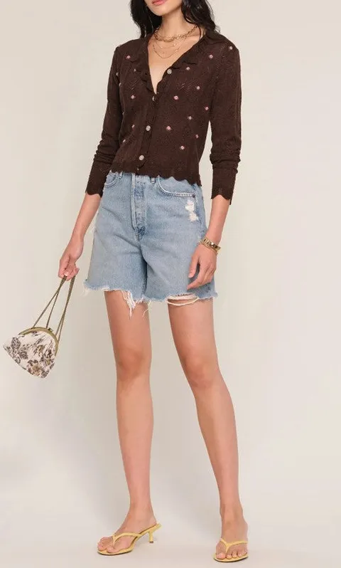 Brown Button Knit Cardigan