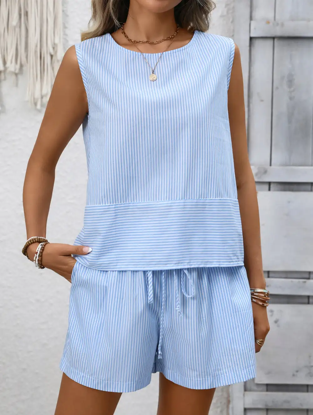 Sleeveless Tank Top Set