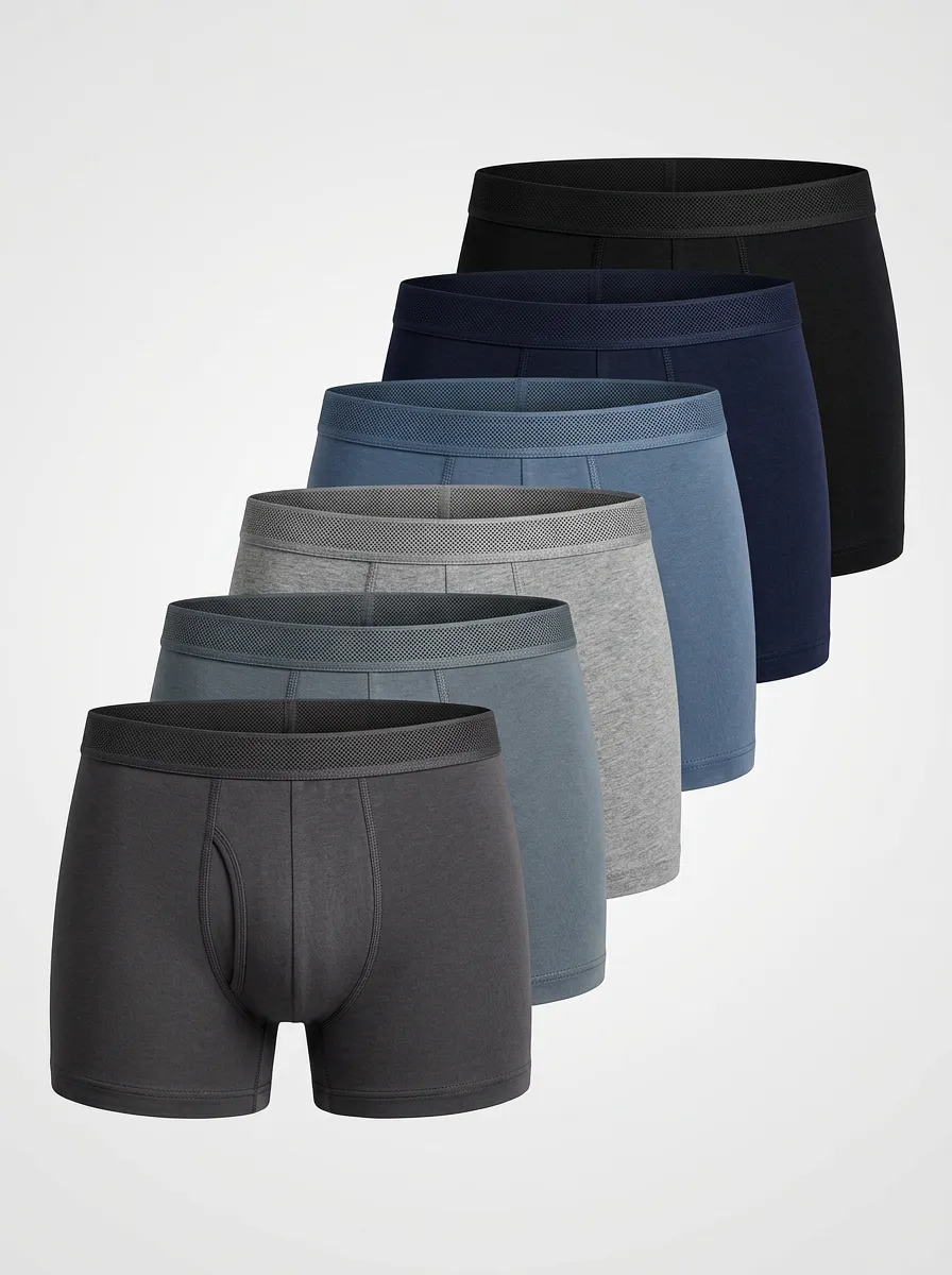 Men's Textured Finish 6-Pack Boxer Briefs