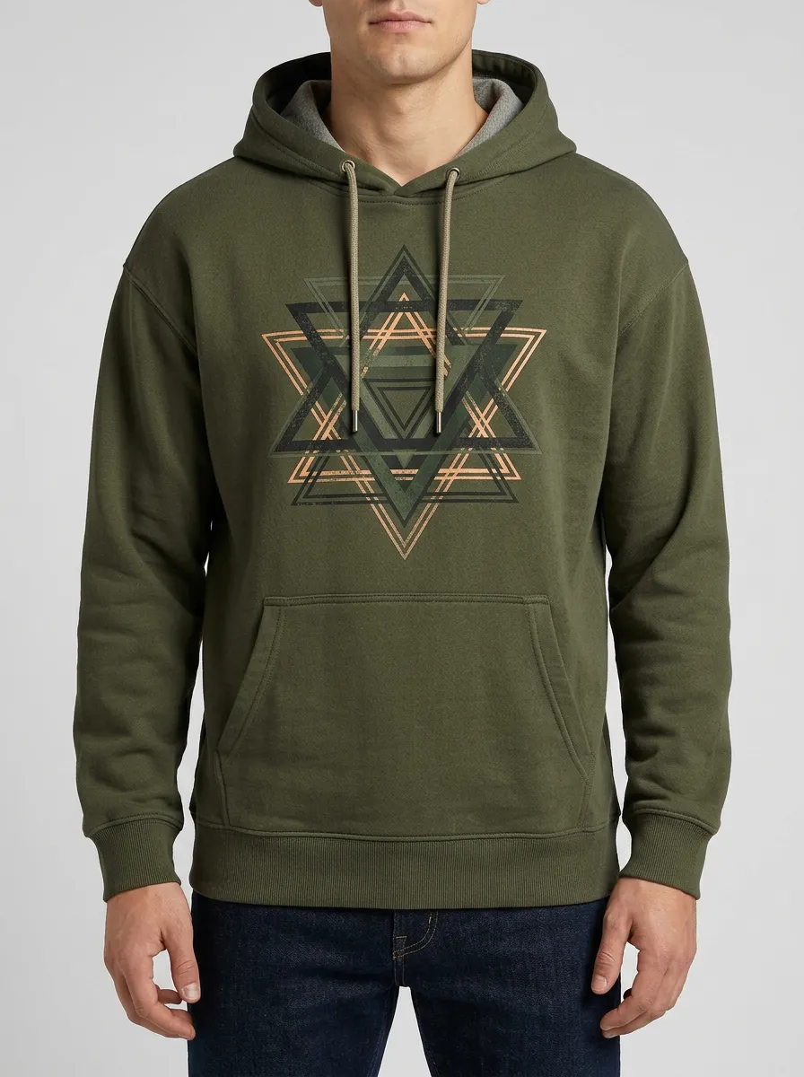 Men's Geometric Star Sacred Geometry Print Hoodie