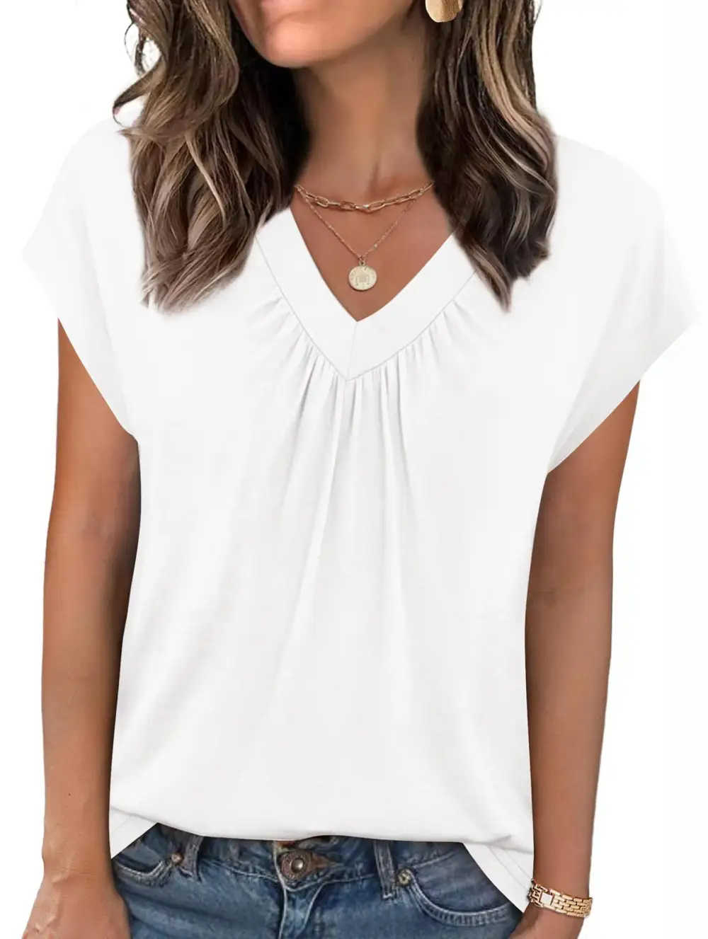V-Neck Short Sleeve Top