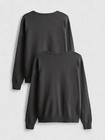 7-15yrs | 2pk Cotton Rich V-Neck School Cardigans