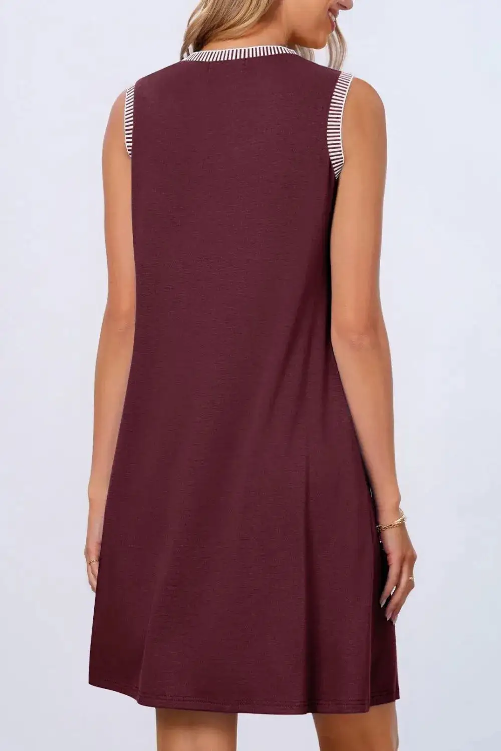 Crew Neck Sleeveless Mini Dress