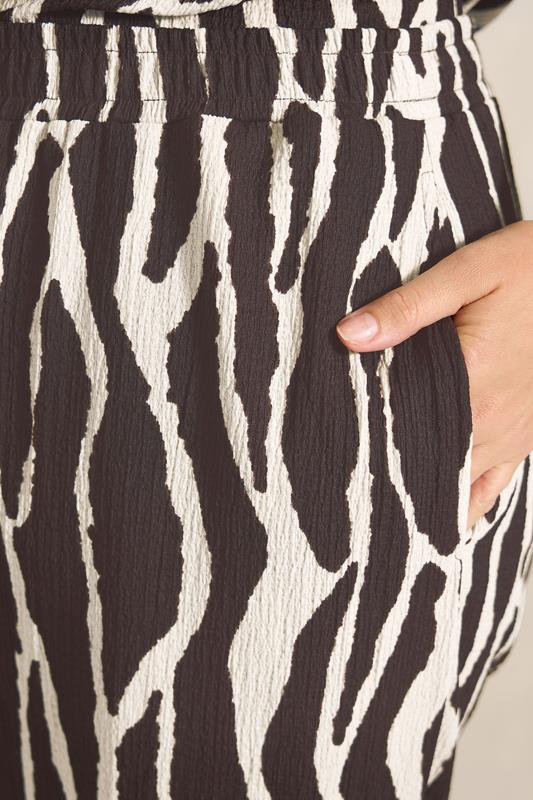 Chocolate Brown Zebra Print Wide Leg Trouser detail 3