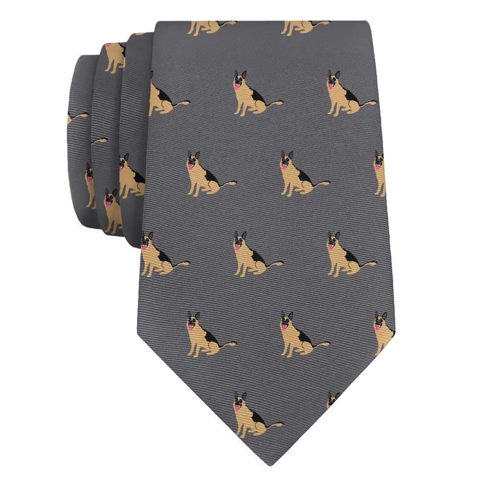 Refined Shepherd Dog Pattern Necktie