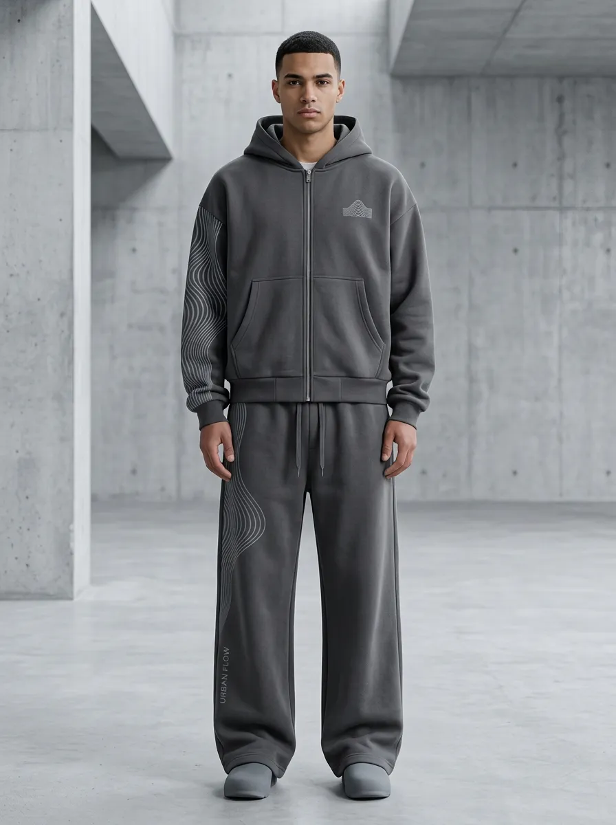 Coordinated Tracksuit Wave Men's Two-Piece Tracksuit