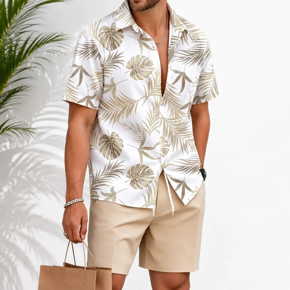 Tropical Palm Print Resort Set