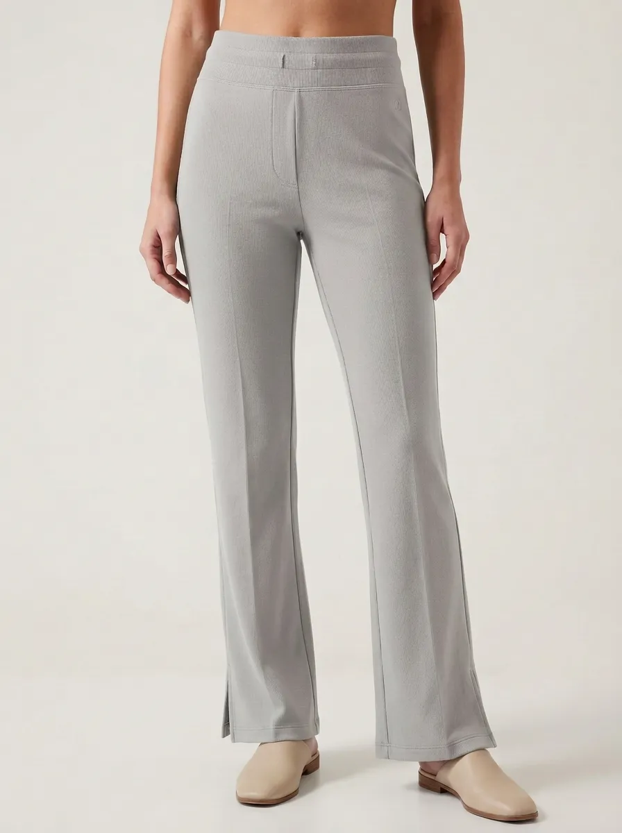 Women's Flared Ribbed Sport Pants