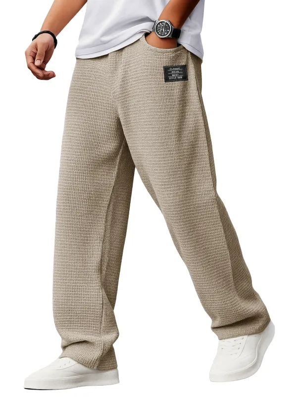 Textured Knit Drawstring Pants