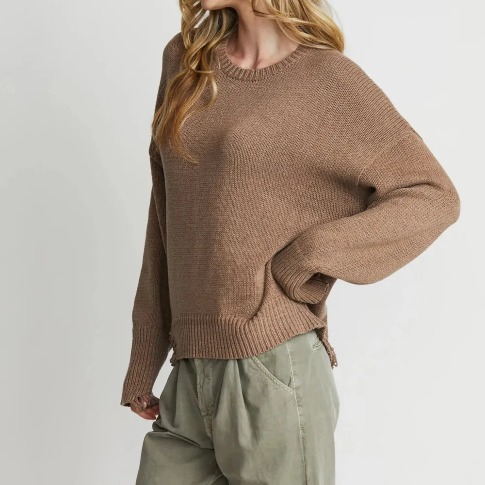 Cotton Knit Boyfriend Sweater