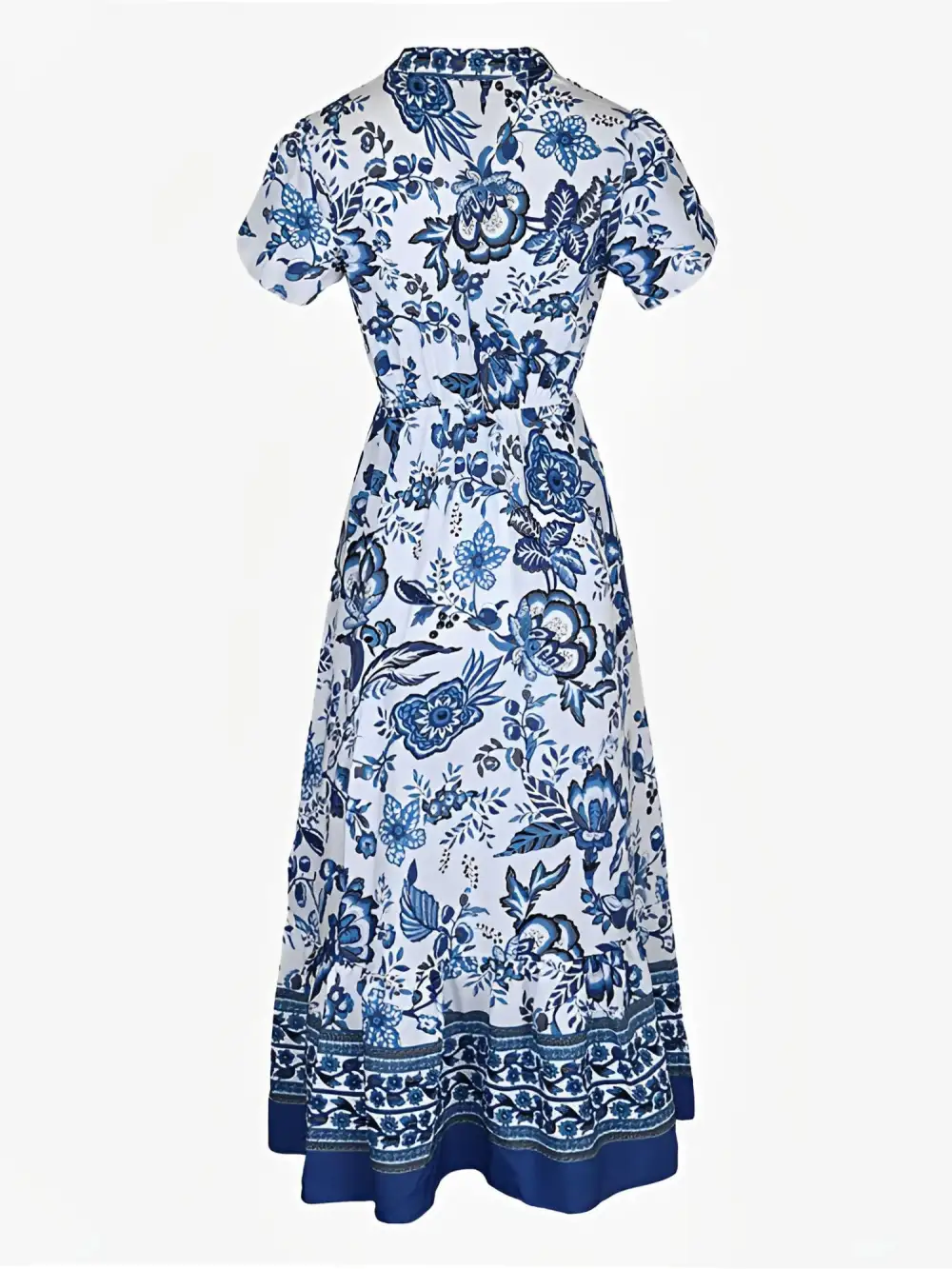 Floral Boho Short-Sleeve A-Line Maxi Dress