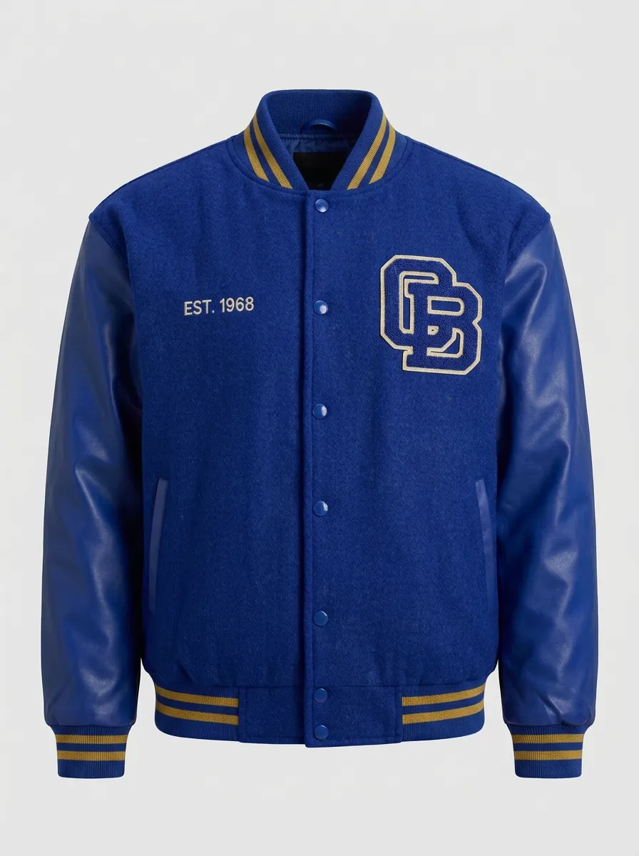 Men's Vintage OB 1968 Embroidered Wool Baseball Jacket