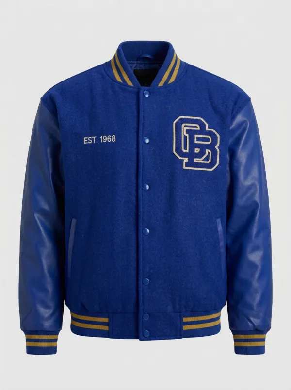 Men's Vintage OB 1968 Embroidered Wool Baseball Jacket