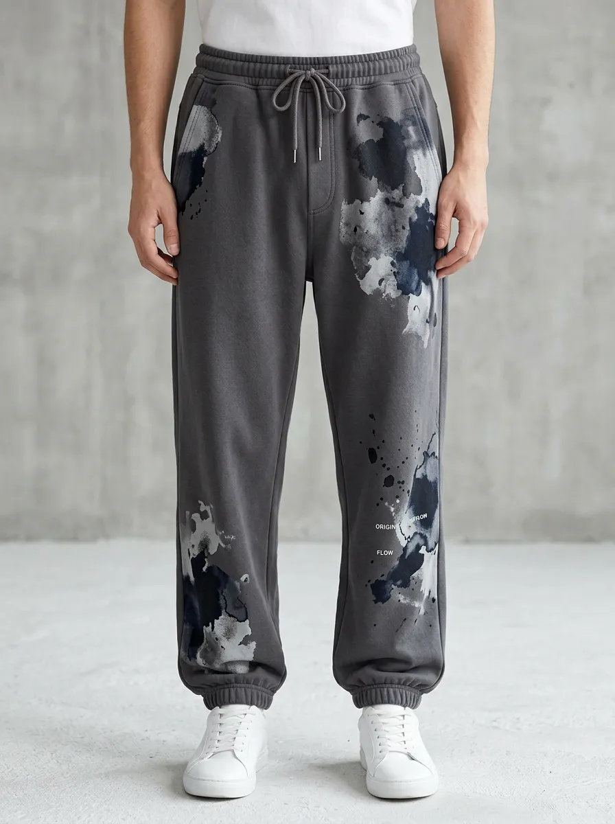 Unisex Expressive Ink Splash Joggers