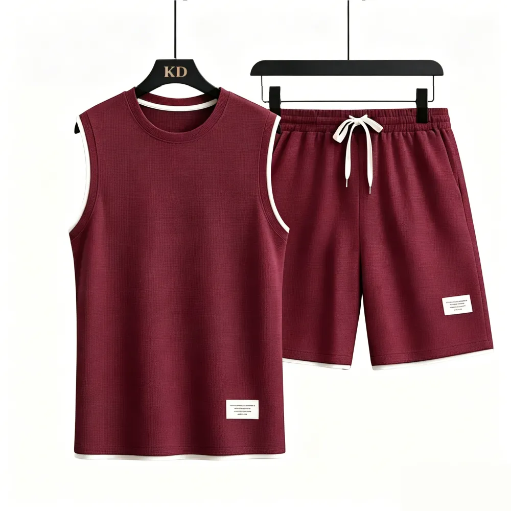 Men's Short-Sleeve T-Shirt & Drawstring Short Set Tank Top & Short 2-Piece Set