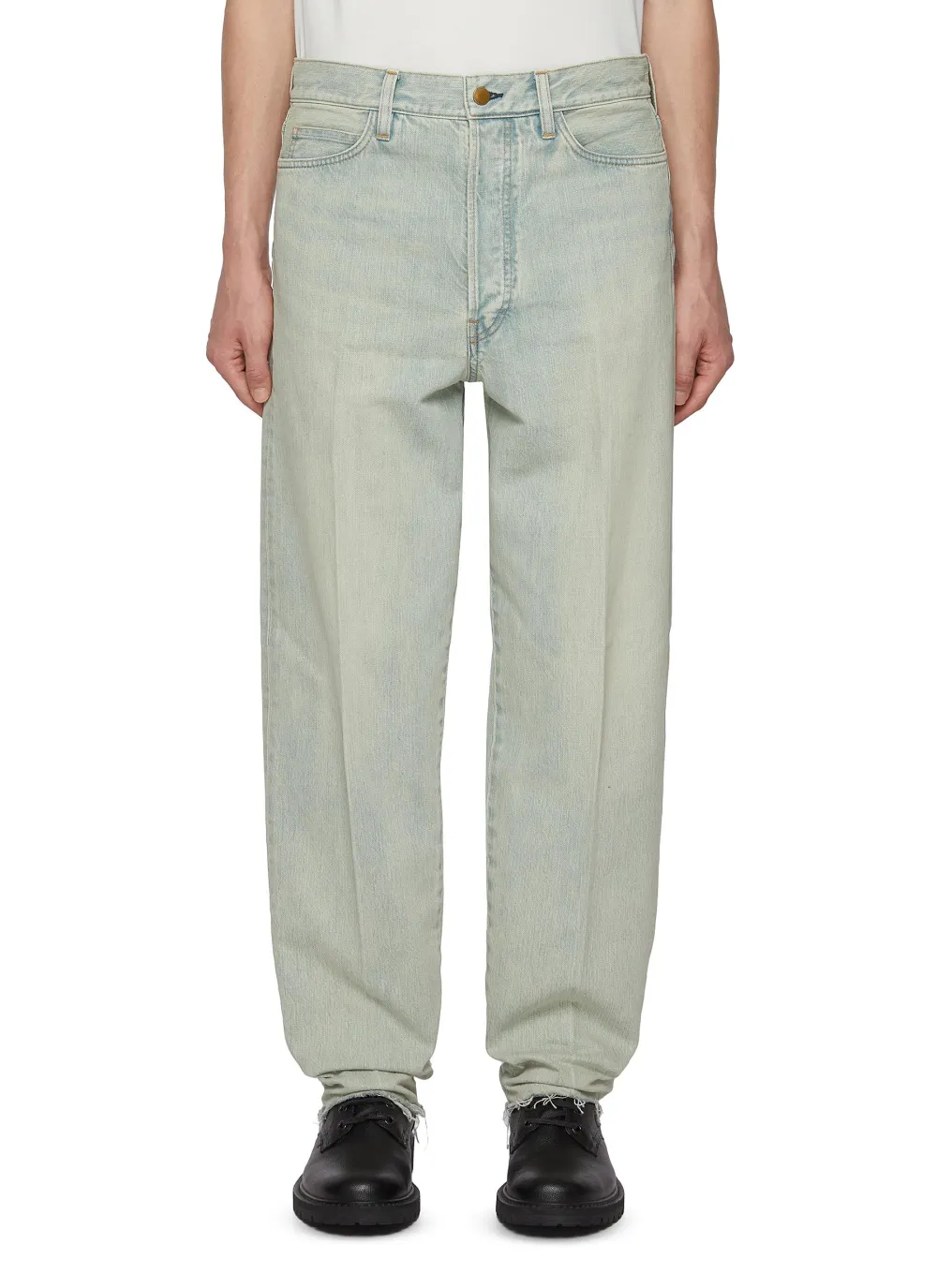 Simple Straight-Cut Daily Light Blue Cottom Jeans