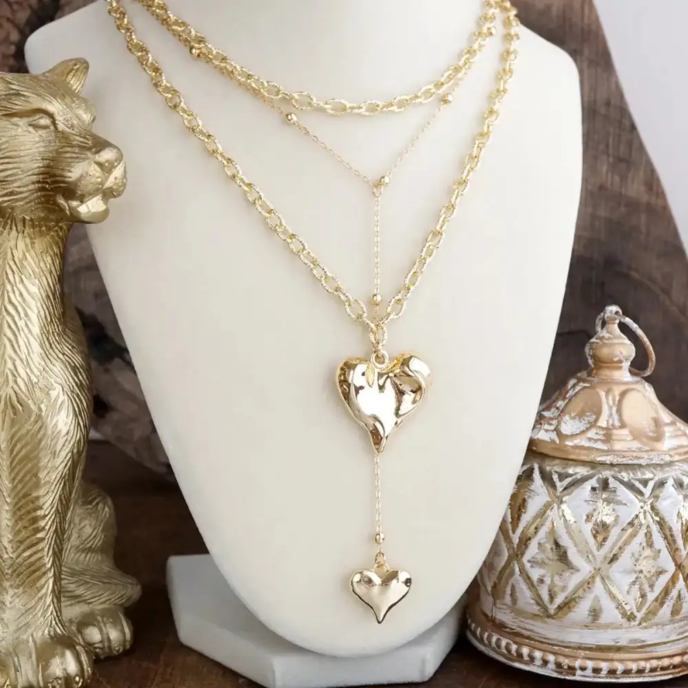 Heart Layered Lariat Necklace