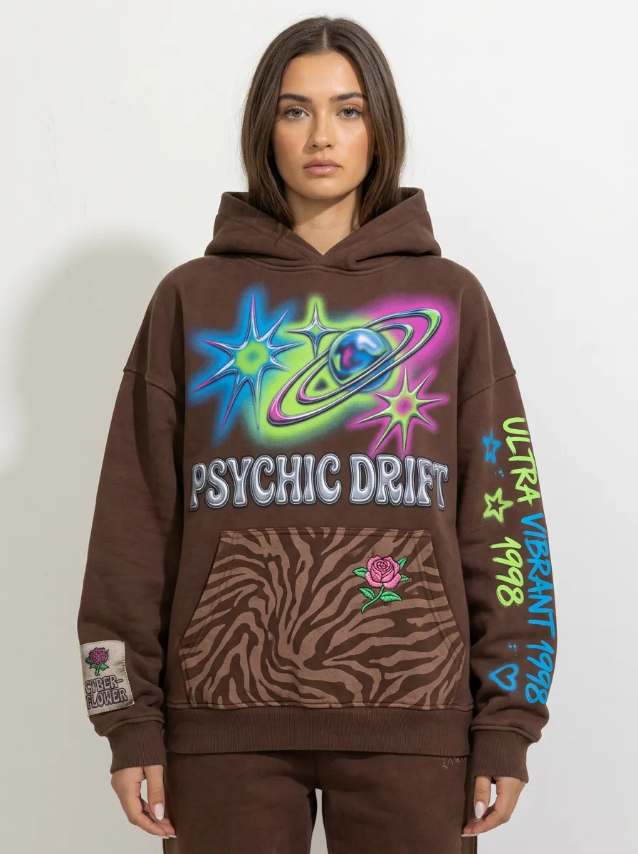 Unisex Streetwear Planet Rose Hoodie