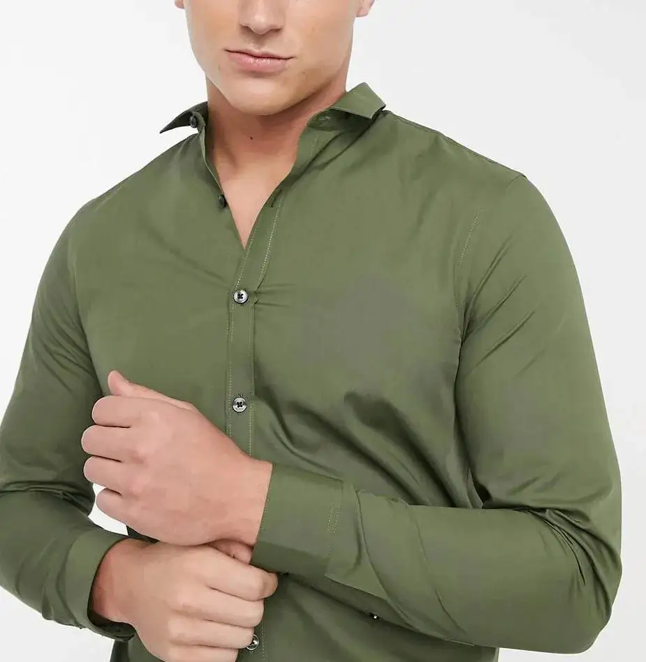 Elegant Long Sleeve Slim Fit Casual Dress Shirt