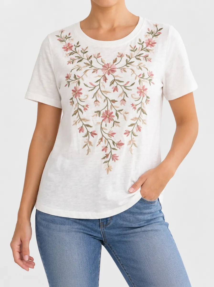 Weekend Ready Graphic Print Floral Print Women's Short Sleeve Tee