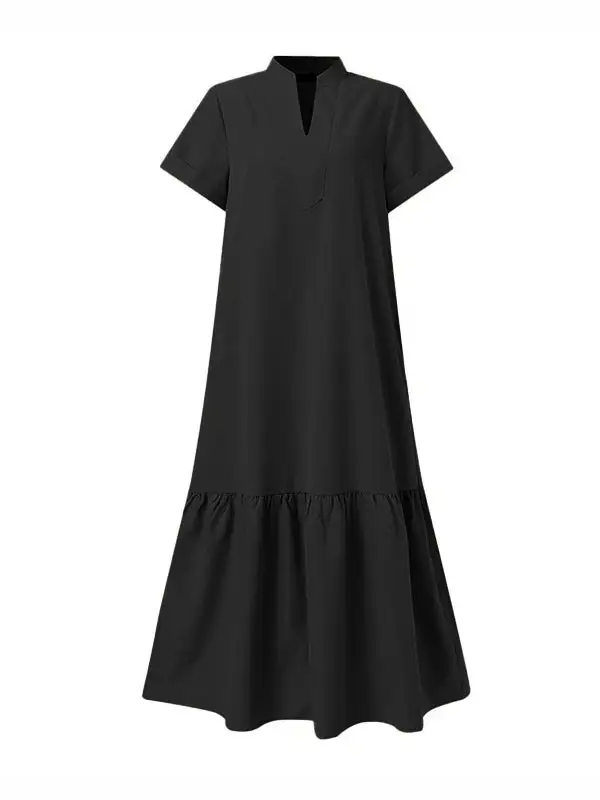 Loose Split Neck Maxi Dress