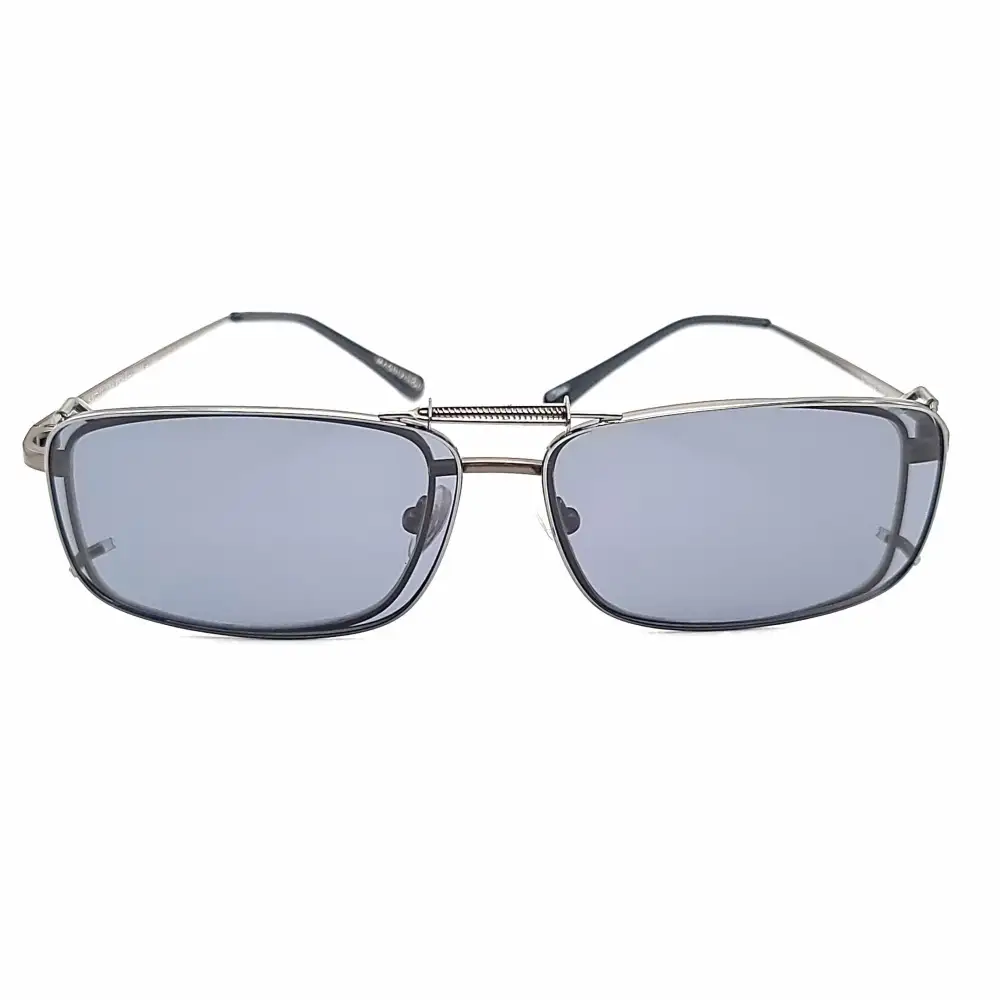 58mm Rectangular Polarized Clip-On Sunglasses
