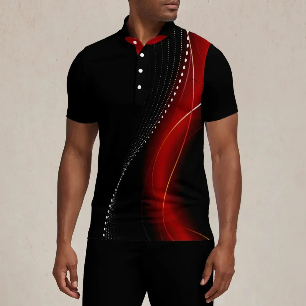 Polished Sport Short Sleeve Button Up Polo Shirt