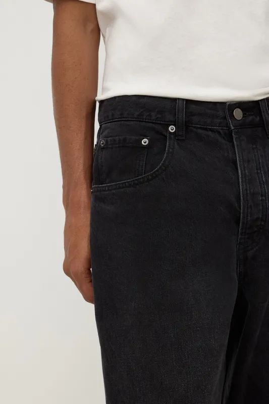 Faded Black Barrel Leg Jeans