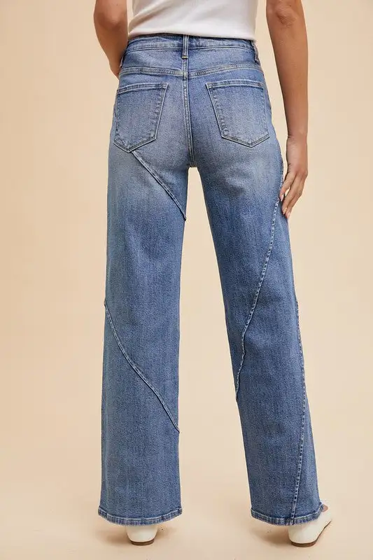 Button Front High Rise Denim Jeans