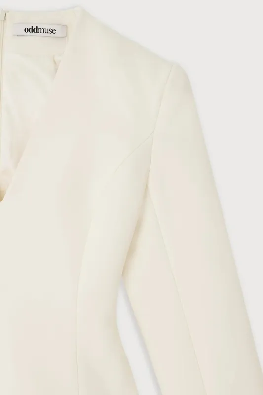 Cream Structured Top