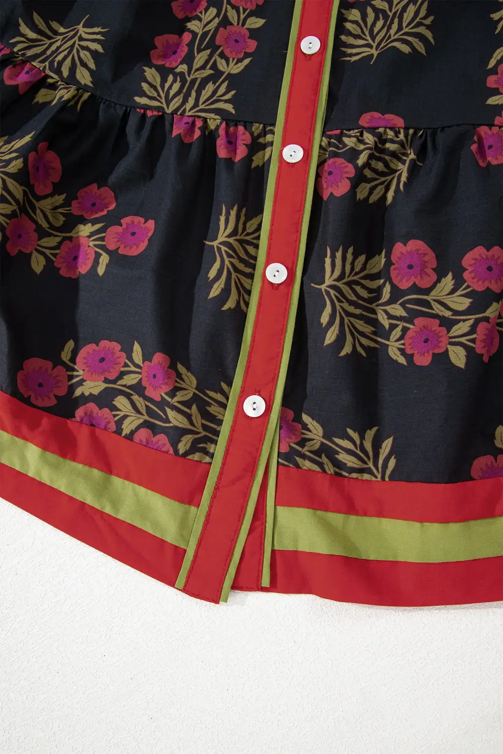 Floral Printed Button Front Mini Dress