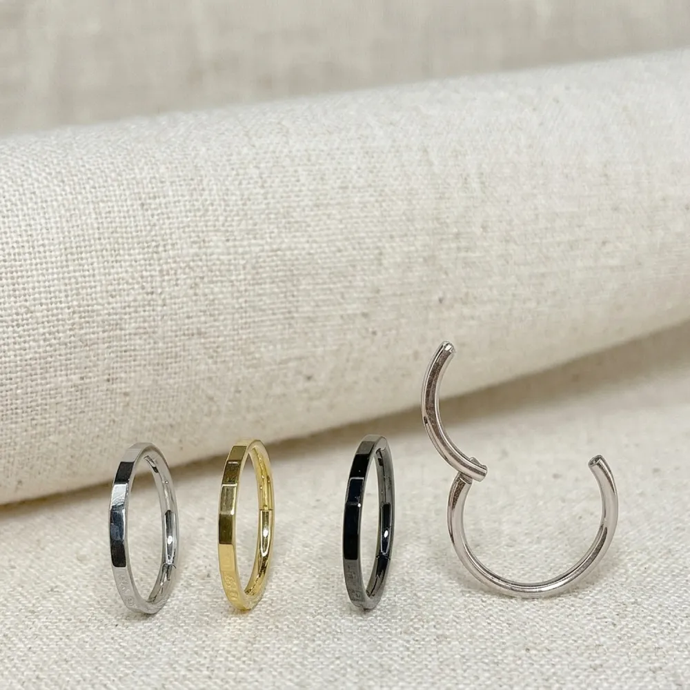 Modern Titanium Hinged Hoop Ring