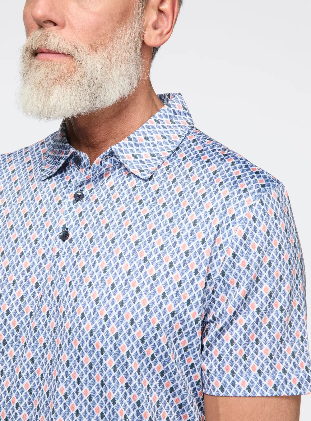 Diamond Pattern Casual Polo