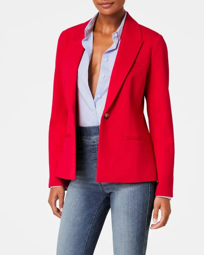 Solid Color Long Sleeve Blazer