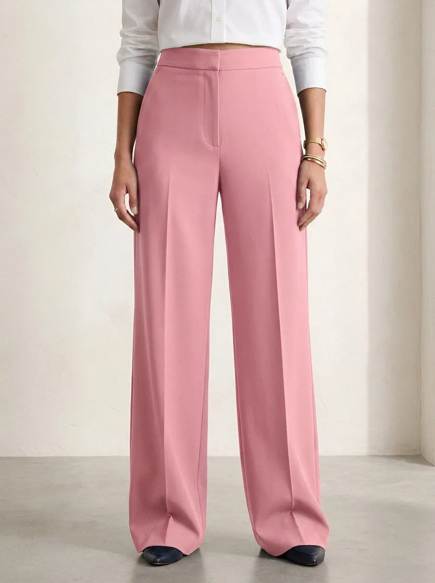 Tailored Draped Women's Wide-Leg Trousers