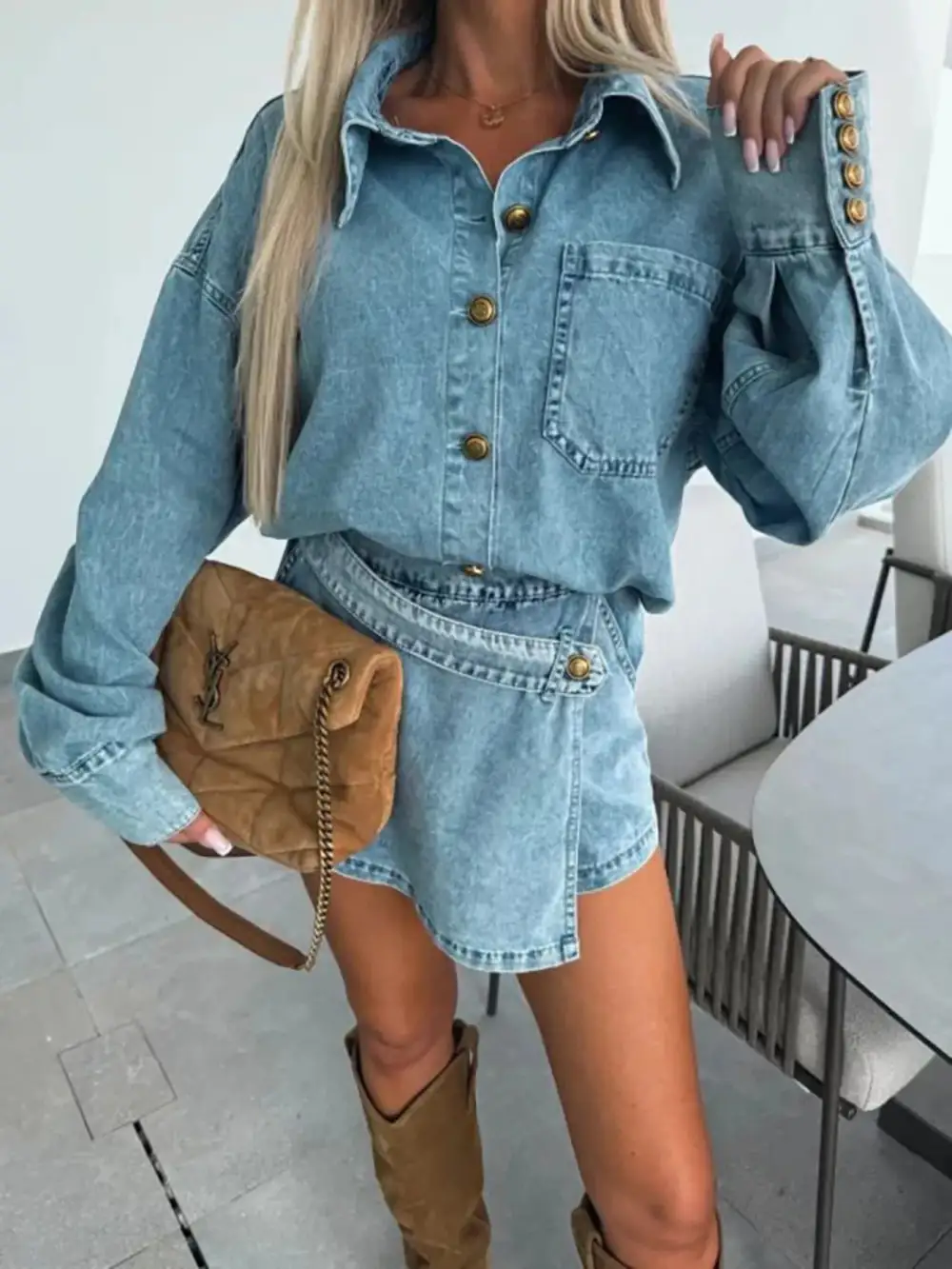 Button Front Relaxed Coordinated Set