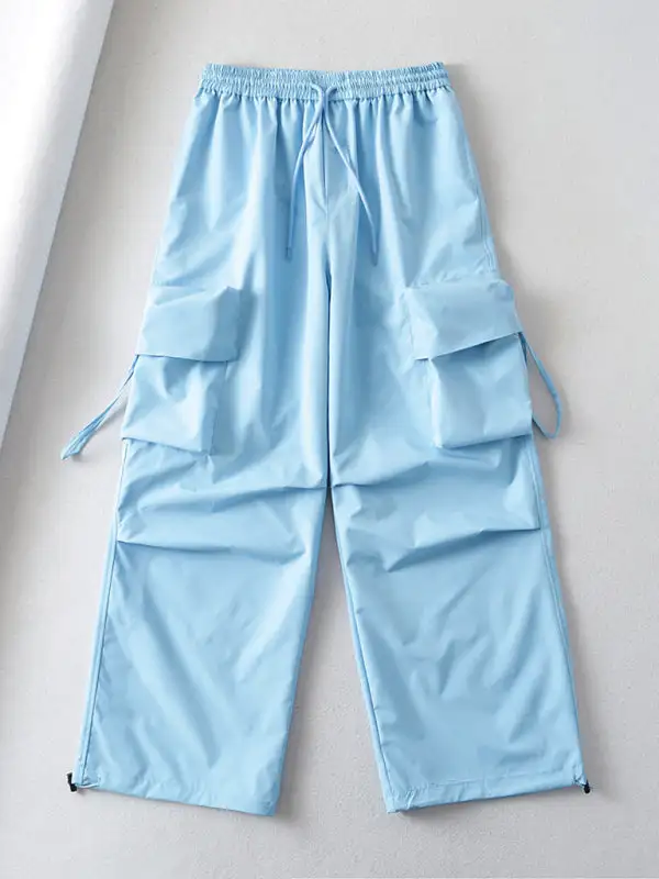 Pocket Sports Cargo Loose Casual Drawstring Pants