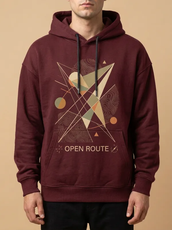 Men's Topographic Line Graphic Drawstring Hoodie