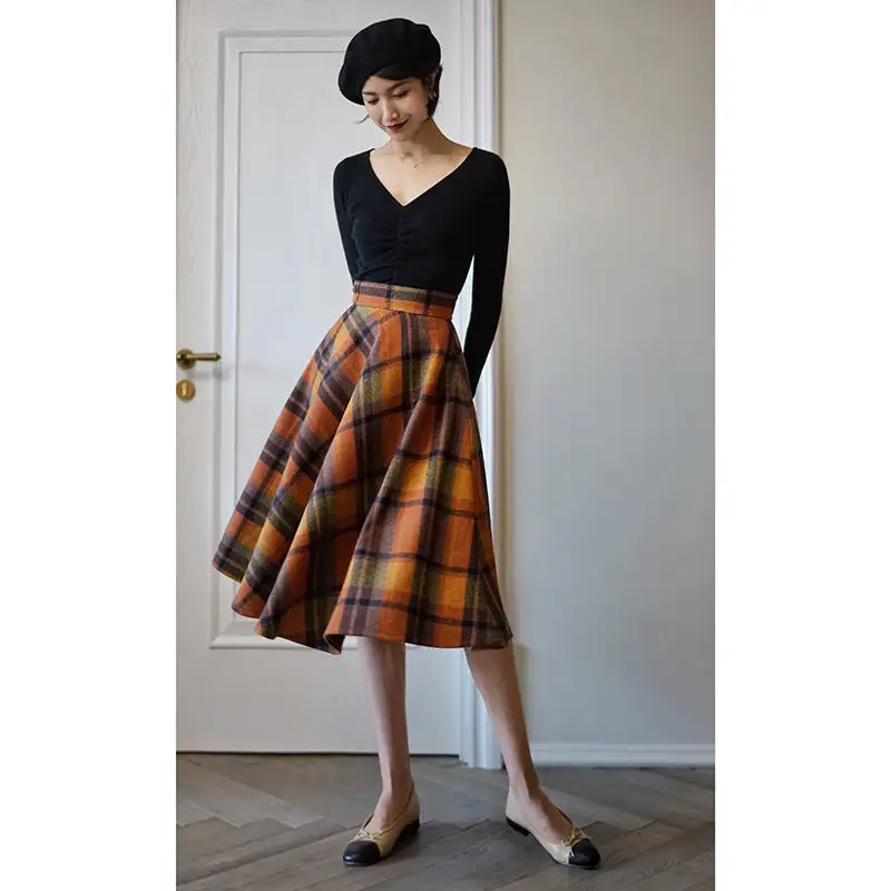 Urban Campus Everyday Casual Plaid Skirt