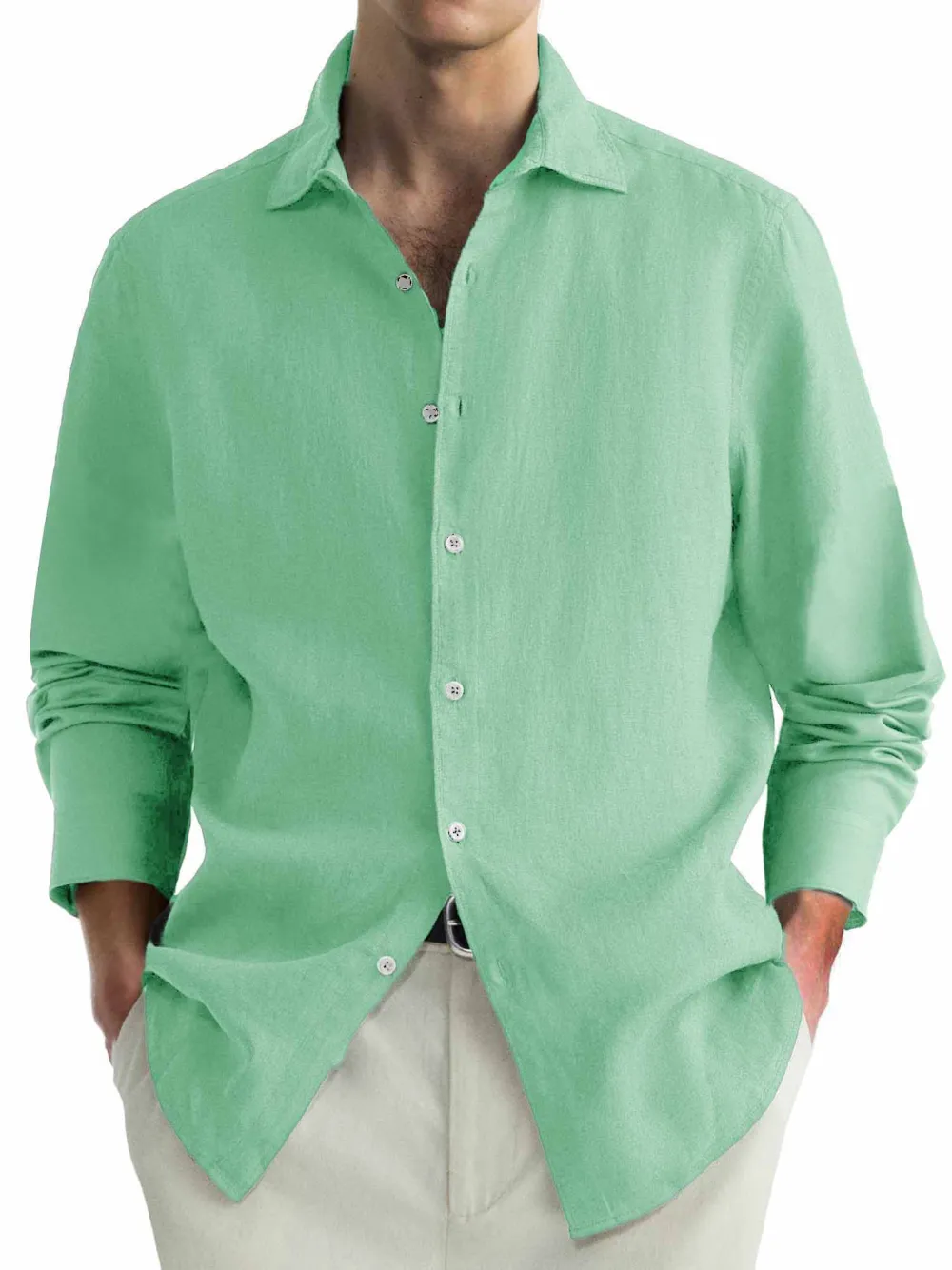 Workwear Long Sleeve Camp Collar Shirt