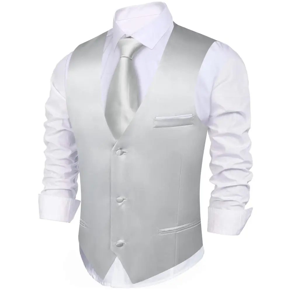 Solid V Neck Dress Vest