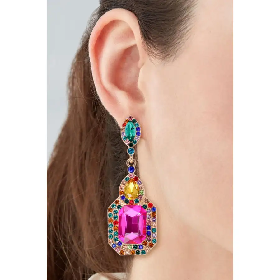 Classic Alloy Rhinestone Dangle Earrings