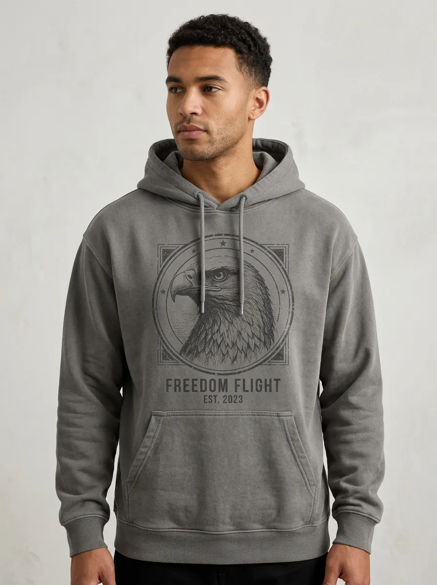 Men's Eagle Wilderness Spirit Freedom Flight Graphic Hoodie