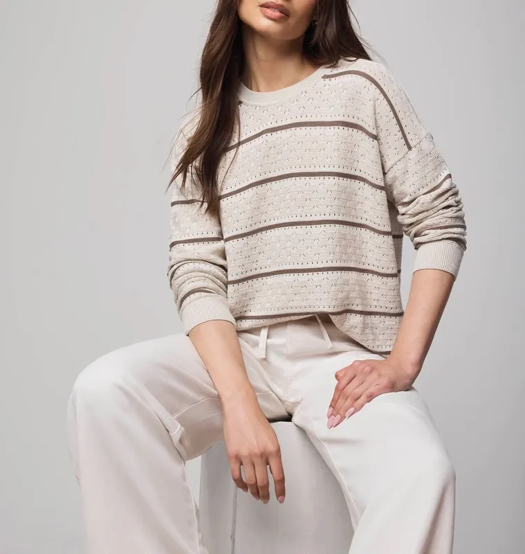 Cashblend Stripe Pointelle Sweater