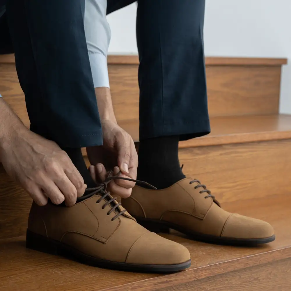 Brown Nubuck Leather Loafers