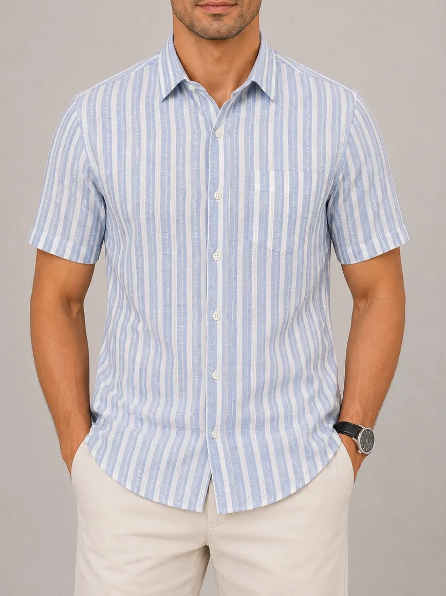 Striped Regular Fit Half Sleeve Men's Formal Shirt